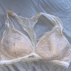 White & Tan Lace Brallete